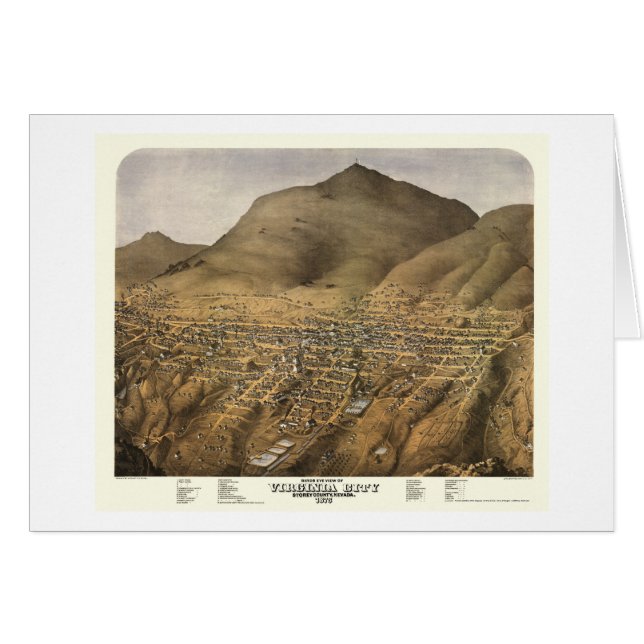 Virginia City, NV Panoramic Map - 1875 (Voorkant Horizontaal)