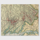  Virginia Civil War Battlefield Map (1912) Cadeaupapier (Vlak)