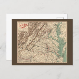  Virginia Civil War Battlefields Map, 1895 Briefkaart