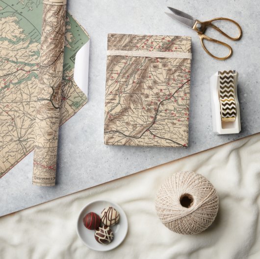  Virginia Civil War Battlefields Map, 1895 Cadeaupapier (Crafts)