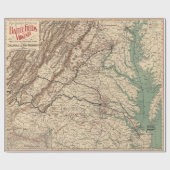  Virginia Civil War Battlefields Map, 1895 Cadeaupapier (Vlak)