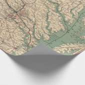  Virginia Civil War Battlefields Map, 1895 Cadeaupapier (Hoek)