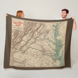  Virginia Civil War Battlefields Map, 1895 Fleece Deken