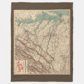  Virginia Civil War Battlefields Map, 1895 Fleece Deken (Voorkant)