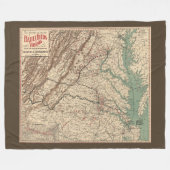  Virginia Civil War Battlefields Map, 1895 Fleece Deken (Voorkant (Horizontaal))