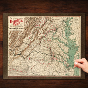 Virginia Civil War Battlefields Map, 1895 Legpuzzel