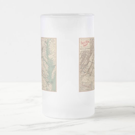  Virginia Civil War Battlefields Map, 1895 Matglas Bierpul (Center)