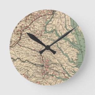 Virginia Civil War Battlefields Map, 1895 Ronde Klok