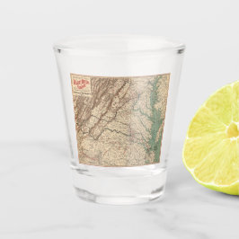  Virginia Civil War Battlefields Map, 1895 Shot Glas