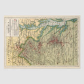 Virginia Civil War Battles Map ontkoppeling Tissuepapier (Voorkant)