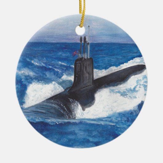Virginia Class Warriors Submarine Ceramic Ornament (Voorkant)