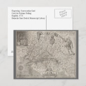 Virginia Colony Antiek Map door Capt. John Smith Briefkaart (Voorkant / Achterkant)