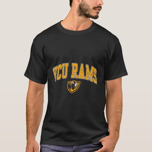 Virginia Commonwealth Arch over zwart T-shirt (Voorkant)