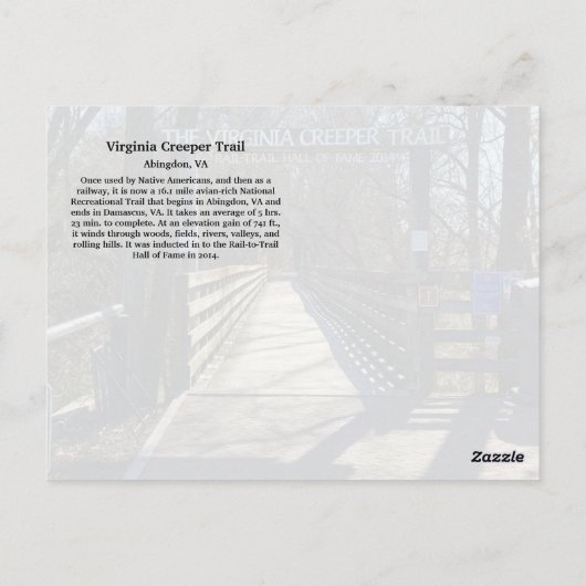 Virginia Creeper Trail Briefkaart (Achterkant)