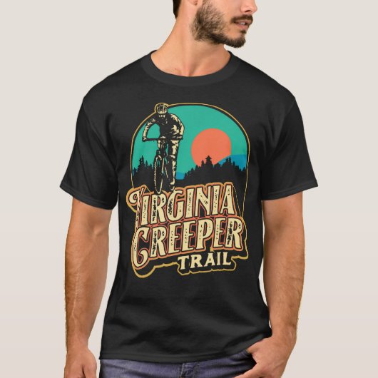 Virginia Creeper Trail Fiets Retro Fietsen T-shirt (Voorkant)