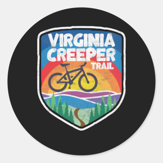 Virginia Creeper Trail Mountainbike Ronde Sticker (Voorkant)