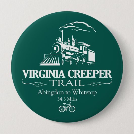 Virginia Creeper Trail (RT) Ronde Button 4,0 Cm (Voorkant)