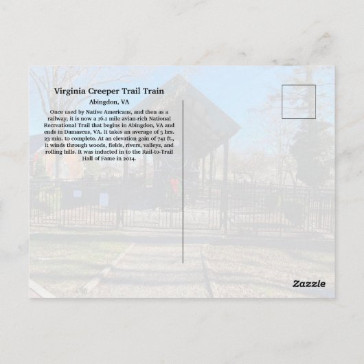 Virginia Creeper Trail Train Briefkaart (Achterkant)