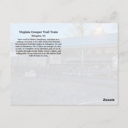 Virginia Creeper Trail Train Briefkaart (Achterkant)