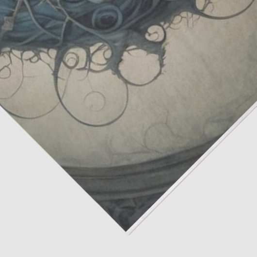 Virginia Creepy Vrouw Schedel Decoupage Papier (Detail)