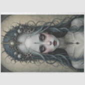 Virginia Creepy Vrouw Schedel Decoupage Papier (Voorkant)