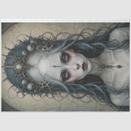Virginia Creepy Vrouw Schedel Decoupage Papier