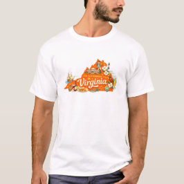 Virginia De oude dominion staat vintage kaart kuns T-shirt