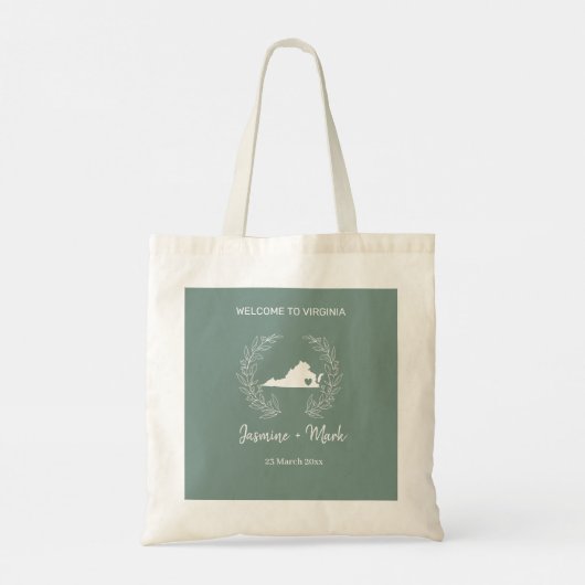 Virginia Destination Wedding Welcome Tote Bag (Achterkant)