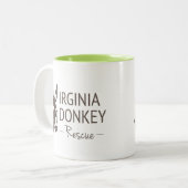 Virginia Donkey Rescue Logo Tweekleurige Koffiemok (Voorkant links)