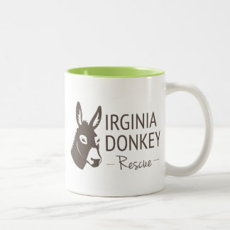 Virginia Donkey Rescue Logo Tweekleurige Koffiemok