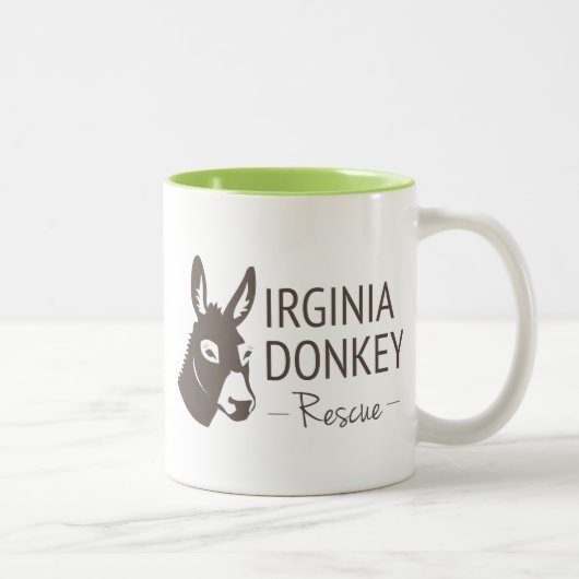 Virginia Donkey Rescue Logo Tweekleurige Koffiemok (Rechts)