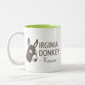 Virginia Donkey Rescue Logo Tweekleurige Koffiemok (Links)