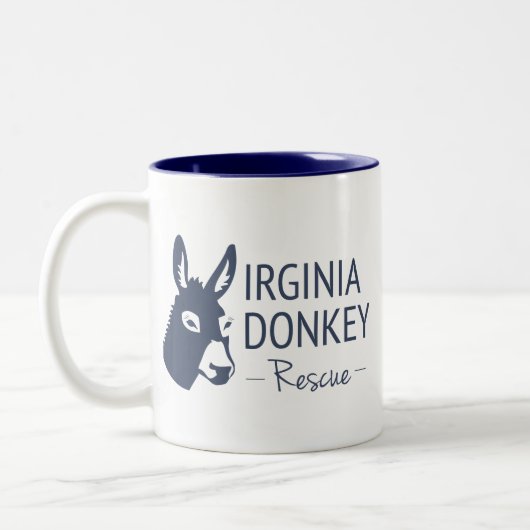 Virginia Donkey Rescue Tweekleurige Koffiemok (Links)