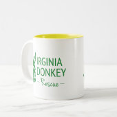 Virginia Donkey Rescue Tweekleurige Koffiemok (Voorkant links)