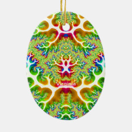VIRGINIA ~ EASTER EGG ~ Multicolored Fractal ~ Keramisch Ornament