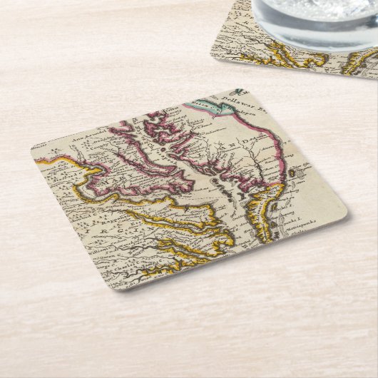 Virginia en Maryland Kartonnen Onderzetters (Schuin)