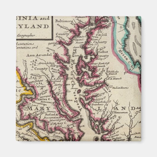 Virginia en Maryland Magneet (Voorkant)