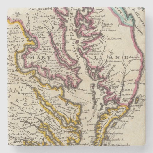 Virginia en Maryland Stenen Onderzetter (Voorkant)