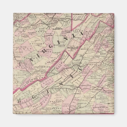 Virginia en West Virginia Magneet (Voorkant)