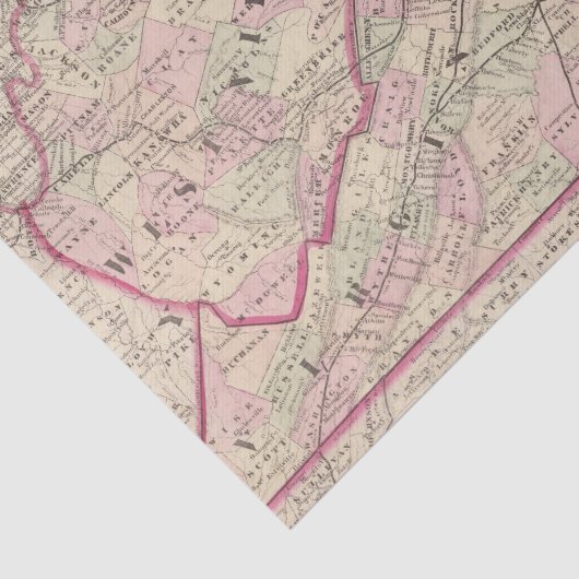 Virginia en West Virginia Tissuepapier (Detail)