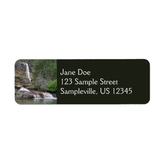 Virginia Falls II at Glacier National Park Etiket (Voorkant)