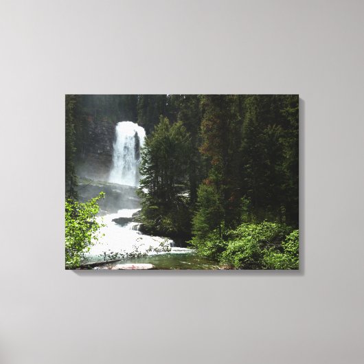 Virginia Falls in Glacier National Park Canvas Afdruk (Voorkant)