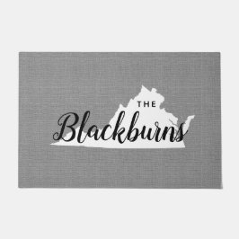 Virginia Family Monogram State Doormat Deurmat