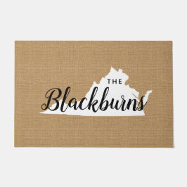 Virginia Family Monogram State Doormat Deurmat
