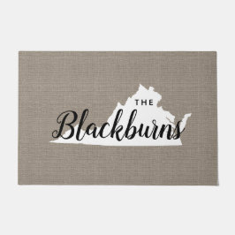 Virginia Family Monogram State Doormat Deurmat
