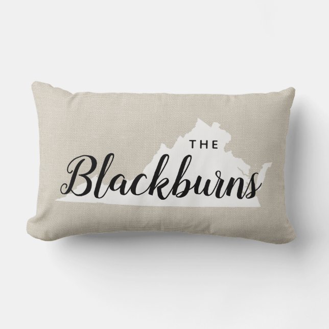 Virginia Family Monogram State Sierkussen Kussen (Voorkant)