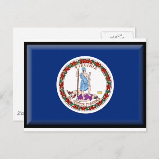 Virginia Flag Briefkaart (Voorkant / Achterkant)