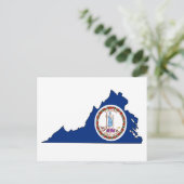 Virginia Flag Map Briefkaart (Staand voorkant)
