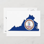 Virginia Flag Map Briefkaart (Voorkant / Achterkant)