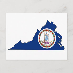 Virginia Flag Map Briefkaart